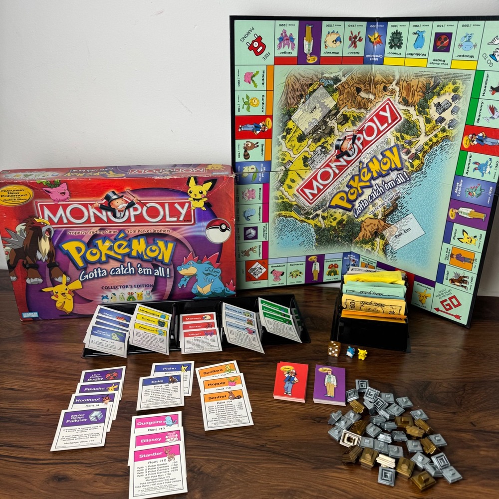 POKÉMON: Monopoly Collector's Edition Gold And Silver  2001 Hasbro Incomplete